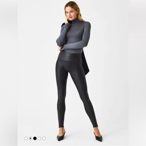 SPANX Black Faux Leather Leggings